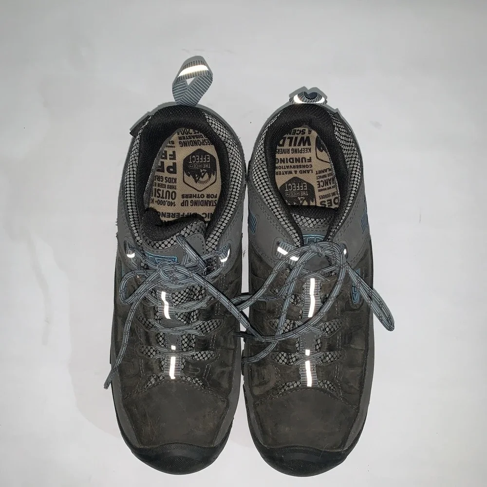 Keen Targhee III Shoes Womens 11 Gray Leather Mesh Hiking Trail Sneakers 1023038